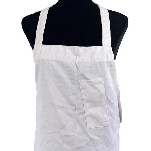 Best Value Textiles All Purpose Kitchen Bib Apron Pen or Tool Pocket Solid White - Picture 2 of 11